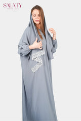 Abaya Dentelle Grise