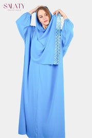 Abaya Dentelle Bleu